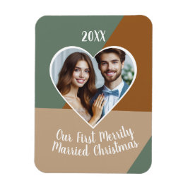 Unser erstes Verheiratetes Weihnachts-Foto Magnet