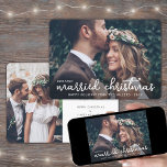 Unser erstes Verheiratetes Weihnachtsfest 2 Foto Feiertagskarte<br><div class="desc">Gerne Urlaubswünsche als neuer Mr. & Mrs. Feiern Sie die Hochzeit als Neuvermählte und teilen Sie zwei Ihrer Lieblingsfotos mit dem stilvollen Foto "Unser erstes Verheiratetes Weihnachtsfest". Der gesamte Text auf dieser Vorlage ist einfach zu personalisieren, um jeden beliebigen Text, wie lustig und Verheiratet, Merrily Verheiratet, Happy Holidays, Frohen Festtage,...</div>