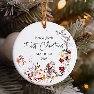 Unser erstes Verheiratetes Weihnachtsgeschenk mit  Keramik Ornament
