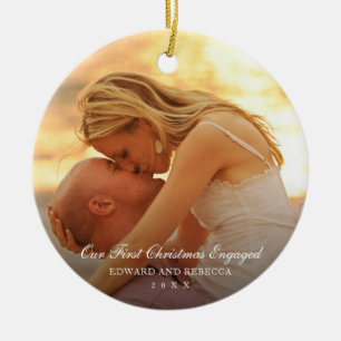 Unser erstes Verlobtes Foto zu Weihnachten Keramik Ornament