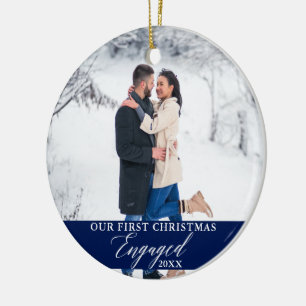 Unser erstes Verlobtes Foto zu Weihnachten Keramik Ornament