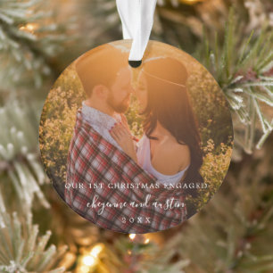 Unser erstes Verlobtes Foto zu Weihnachten Ornament