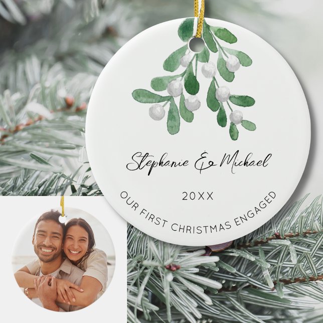 Unser erstes Verlobtes Mistletotherapie-Foto zu We Keramik Ornament (Von Creator hochgeladen)