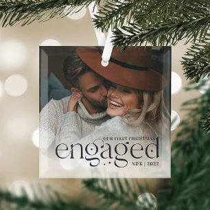 Unser erstes Verlobtes Personalisiertes Foto zu We Ornament Aus Glas