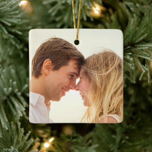 Unser erstes Verlobtes Weihnachtsgeschenk Keramikornament (Baum)