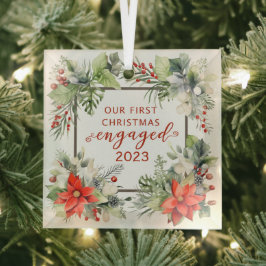 Unser erstes Verlobtes Weihnachtsgeschenk Ornament Aus Glas