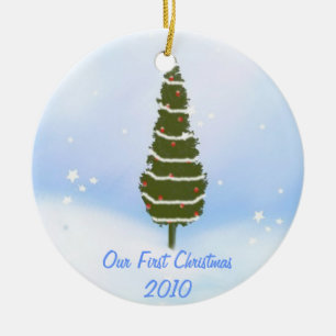 Unser erstes Weihnachten 2010 Keramikornament