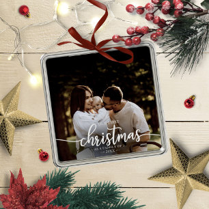 Unser erstes Weihnachten als Familie von 3 Elegant Ornament Aus Metall