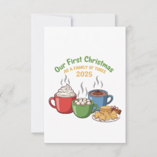 Unser erstes Weihnachten als Familie zu dritt 2025 Dankeskarte