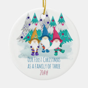 Unser erstes Weihnachten als Familie zu dritt Gn Keramik Ornament