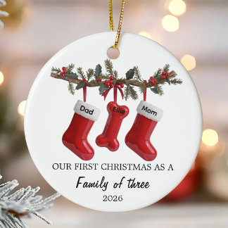 Unser erstes Weihnachten als Familie zu dritt mit Keramik Ornament