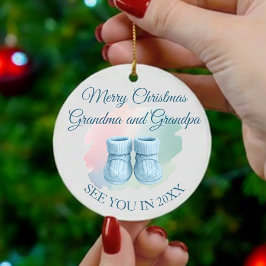 Unser erstes Weihnachten als Großeltern Baby-Schuh Ornament