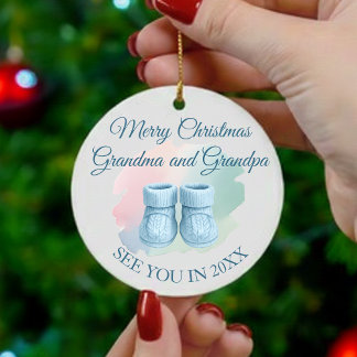 Unser erstes Weihnachten als Großeltern Baby-Schüh Ornament