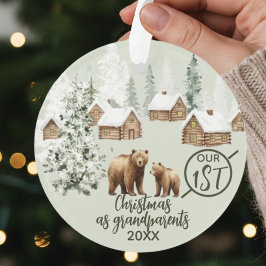 Unser erstes Weihnachten als Großeltern Eisbär Ornament