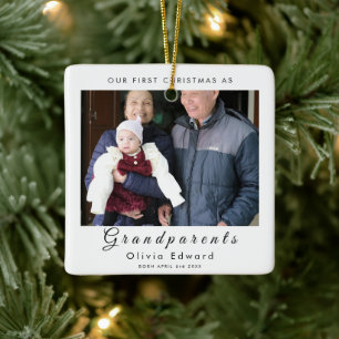 Unser erstes Weihnachten als Großeltern Foto-Desig Keramikornament