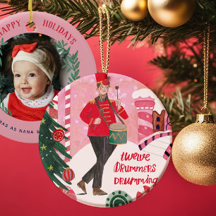 Unser erstes Weihnachten als Großeltern Foto Keramik Ornament