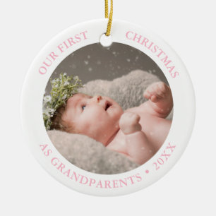 Unser erstes Weihnachten als Großeltern moderne Fo Keramik Ornament
