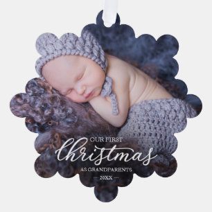 Unser erstes Weihnachten als Großeltern Ornament Karte