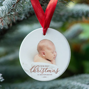 Unser erstes Weihnachten als Großeltern Rose Gold  Ornament