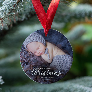 Unser erstes Weihnachten als Großeltern White Schr Ornament