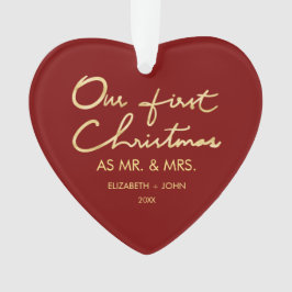 Unser erstes Weihnachten als Herr u. Frau | Herz Ornament