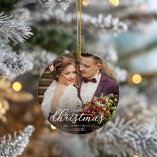 Unser erstes Weihnachten als Herr und Frau 2024 We Keramik Ornament