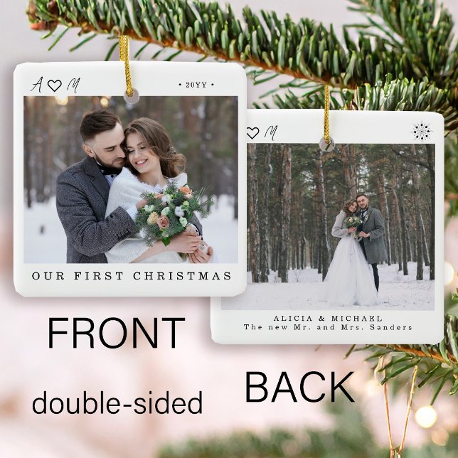Unser erstes Weihnachten als Herr und Frau 2 Foto Keramikornament (Von Creator hochgeladen)