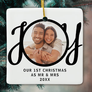 Unser erstes Weihnachten als Herr und Frau Foto-An Keramikornament