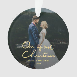 Unser erstes Weihnachten als Herr und Frau Hochzei Ornament