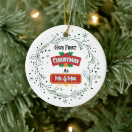 Unser erstes Weihnachten als Herr und Frau-Ornamen Keramik Ornament
