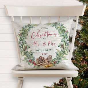 Unser erstes Weihnachten als Herr und Frau Pine Kr Kissen