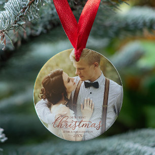 Unser erstes Weihnachten als Herr und Frau Rose Go Ornament