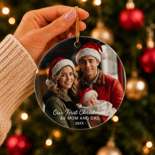 Unser erstes Weihnachten als Mama und Papa Weihnac Keramik Ornament