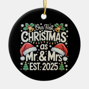 Unser erstes Weihnachten als Mr & Mrs 2025 Paare W Keramik Ornament