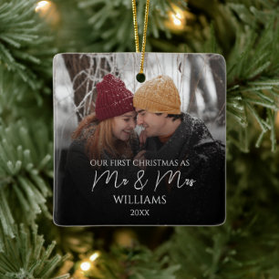 Unser erstes Weihnachten als Mr. & Mrs. Elegantes  Keramikornament