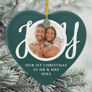 Unser erstes Weihnachten als Mr. & Mrs. Foto herzf Keramik Ornament