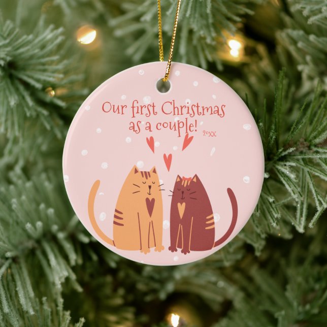 Unser erstes Weihnachten als Paar! Niedlich Keramik Ornament (Baum)