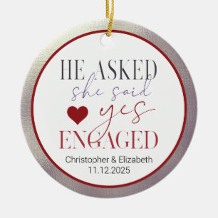Unser erstes Weihnachten als Verlobte Keramik Ornament