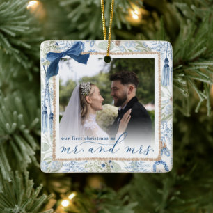 Unser erstes Weihnachten, Blaues Winter, Quadratis Keramikornament