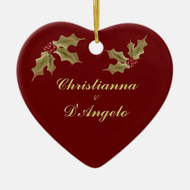 "Unser erstes Weihnachten/Ehemann und Ehefrau " Keramik Ornament (Vorne)