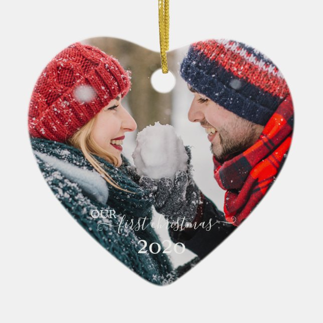 Unser erstes Weihnachten, ein paar Fotos Keramik Ornament (Vorne)