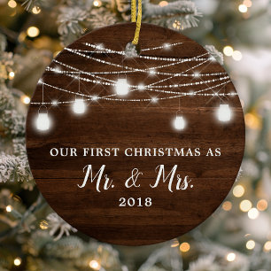 Unser erstes Weihnachten Herr und Frau Holiday Cus Keramik Ornament