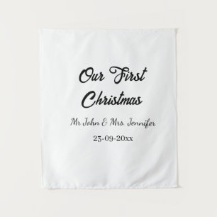Unser erstes Weihnachten Herr und Frau Paar Name D Wandteppich