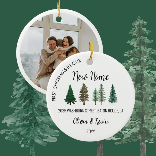 Unser erstes Weihnachten im neuen Zuhause-Foto Keramik Ornament (Von Creator hochgeladen)