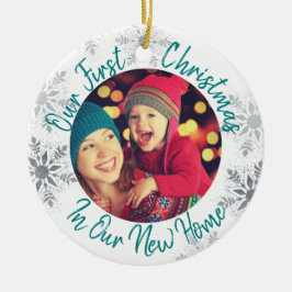 Unser erstes Weihnachten in unserem neuen Zuhause  Keramik Ornament