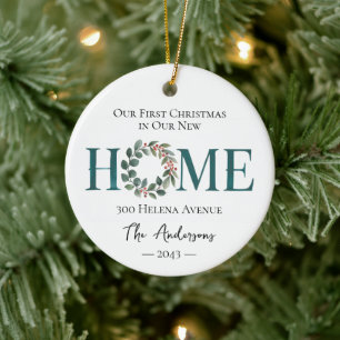 Unser erstes Weihnachten in unserem neuen Zuhause Keramik Ornament