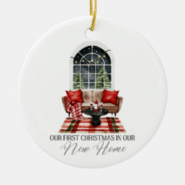 Unser erstes Weihnachten in unserem neuen Zuhause Keramik Ornament