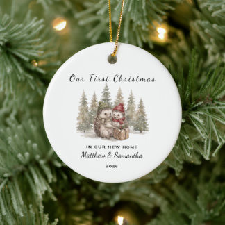 Unser erstes Weihnachten in unserem neuen Zuhause  Keramik Ornament