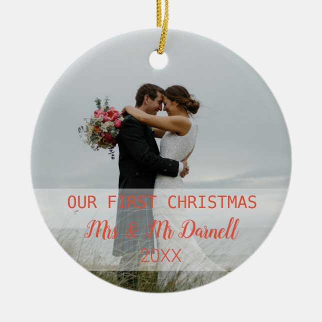 Unser erstes Weihnachten Keramik Ornament (Vorne)