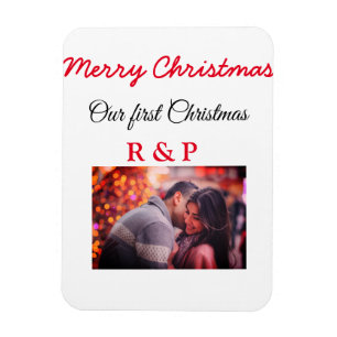 Unser erstes Weihnachten Name Foto Hochzeit Verlob Magnet